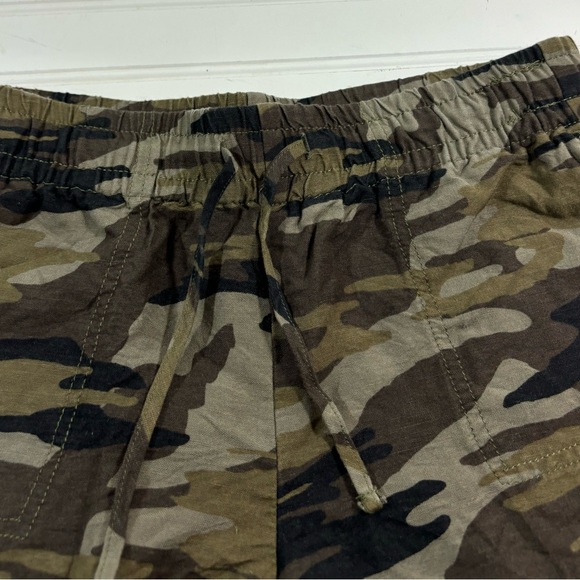 Express Camouflage Camo Shorts Raw Hem Womens Size Small Linen Drawstring - Picture 6 of 12